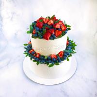 Торт 66 - Свадебный белый с ягодами