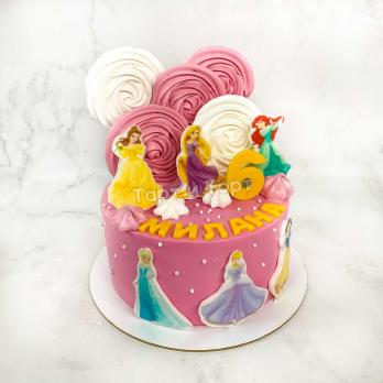 торт с принцессами дисней на день рождения