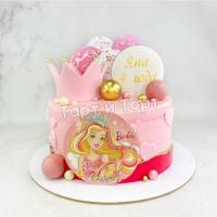 Торт с короной и Барби