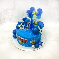 Торт №146 -Голубой Бравл Старс