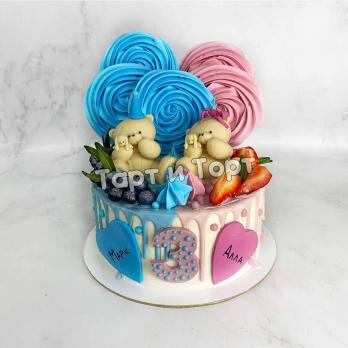 Торт двойной день рождения