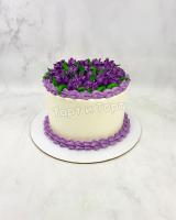 торт с цветами из крема
